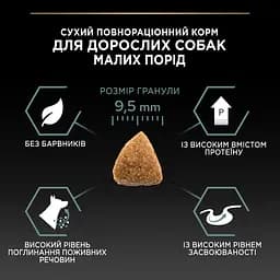 Сухий беззерновий корм для дорослих собак малих порід з чутливим травленням Purina Pro Plan Small&Mini 1+ Sensitive Digestion з індичкою 2.5 кг - мініатюра 10