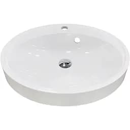 Раковина Adamant умывальник Lauf New искусственный камень овальная с отворотом для перелива накладной белый