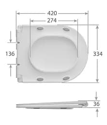 Унітаз-компакт Mixxus Bevel-0407-T1 630x350x795 мм, система змиву Tornado 1.0 MI6690, Білий - мініатюра 7