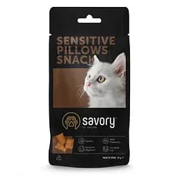 Ласощі хрумкі Savory Cats Snacks Pillows Sensitive Для дорослих котів з чутливим травленням 60 г