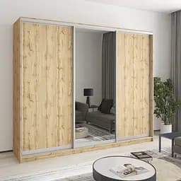 Шафа-купе тридверна MebelStar Комбо AL 2ДСП/Дзеркало 250x45x210 см Дуб тахо (MBS-4280)