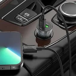 Автомобільний зарядний пристрій HOCO Z56 Friend PD35W+QC3.0 cigarette lighter car charger сірий - мініатюра 2