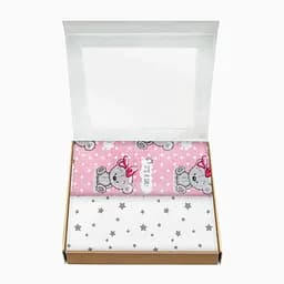 Пелюшки багаторазові Cosas дитячі Girl Bear CS1 2 шт., 80х100 см, білі - мініатюра 2