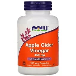 Натуральна добавка NOW Apple Cider Vinegar 450 mg, 180 капсул