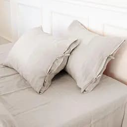 Комплект постільної білизни MirSon Natural Linen Jasmine льон полуторний євро бежево-сірий (2200008269043) - мініатюра 6