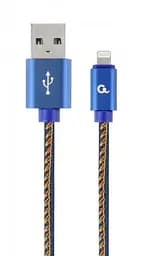 Кабель USB AM - Lightning, 2 м, синій, Cablexpert, 2.1A (CC-USB2J-AMLM-2M-BL)