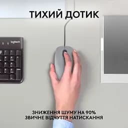 Комп'ютерна мишка Logitech M110 Silent USB Mid Gray (910-006760) - мініатюра 2
