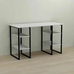 Комп'ютерний стіл Ferrum-decor Карен 75x140x60 чорний ДСП Білий 16мм (FRD-102050)