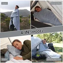Спальний мішок - подушка Naturehike CNK2300SD022, світло-сірий - мініатюра 4