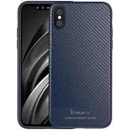 Чохол-накладка iPaky Carbon Fiber Series/TPU Case With Carbon Fiber Apple iPhone X Blue