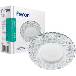 Світильник точковий Feron 7103 MR16 прозорий з led підсвічуванням (28928)