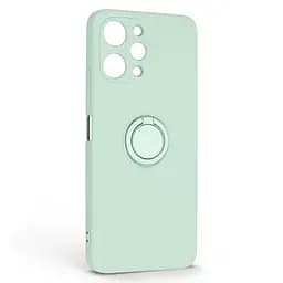 Силиконовый чехол для Xiaomi Redmi 12 4G, Icon Ring, зеленый, панель-накладка, с кольцом-подставкой на 360°, противоударный, возможность использования магнитных держателей, ArmorStandart (ARM68819)