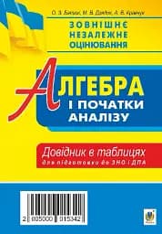 Алгебра і початки аналізу. Стереометрія. Міні-довідник в таблицях для підготовки до ЗНО та ДПА