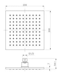 Верхній душ 200 мм Imprese SQ200B, Хром - мініатюра 2