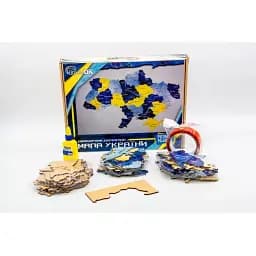 Дерев'яний пазл PuzzleOK Мапа України  60х90 см синьо-жовтий Арт-60906  - мініатюра 2