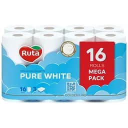 Туалетний папір Ruta Pure White 3 шари 16 рулонів (4820023748538)