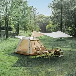 Намет тримісний із тентом для кемпінгу Naturehike Ango Picnic (CNK2450WS021) коричневий - мініатюра 4