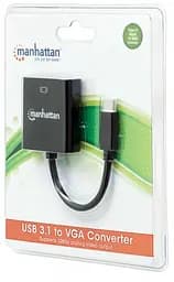 Перехідник Intracom USB 3.1 Type-C VGA F Manhattan чорний