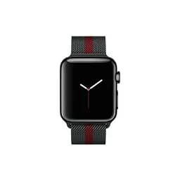 Ремінець Creasted для годинника Milanese loop steel bracelet Apple watch, 38 40 мм Black red - мініатюра 3