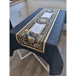 Ранер Прованс Baroque 140х40 см чорний з золотим (25440)