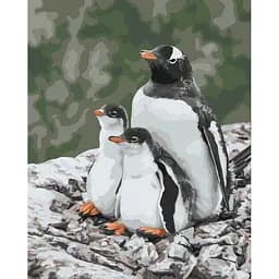 Картина за номерами на підрамнику Brushme Родина субантарктичних пінгвінів Тетяна Баглай