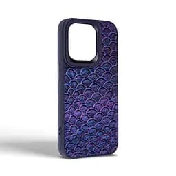 Кожаный чехол для Apple iPhone 14 Pro, Harder Virgin Mermaid, синий, термополиуретан ТПУ + экокожа с морской чешуйчатой текстурой, панель, защита корпуса, противоударный, микрофибра, рамка вокруг камеры, защита всего корпуса, (ARM76827) - мініатюра 2