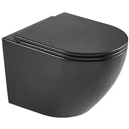 Унитаз подвесной Mixxus Premium Ellipse-0303-R Black 520x365x360 мм, Rimless MP6464, Черный матовый