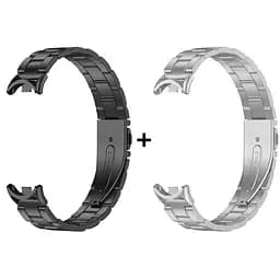 Комплект ремешков Tamister для фитнес-браслета Xiaomi Mi Band 8 и 9 Bead design Black-Silver