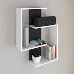Полочка навесная для книг и декора FH-Assen 650х850х196 мм Белый/Венге Темный