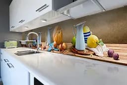 Кухонний фартух Блакитний Глечик наклейка ПВХ осінь натюрморт гарбуз Бежевий 60х250 см Happy Pocket Z180465 - мініатюра 2