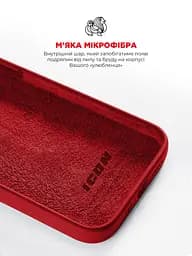 Силиконовый чехол для Apple iPhone 13, ICON2 Case, красный, противоударный, панель, защита всего корпуса, матовая поверхность Soft Touch, выступает над дисплеем, совместим с защитными стеклами и пленками, с микрофиброй, ArmorStandart (ARM60483) - мініатюра 7