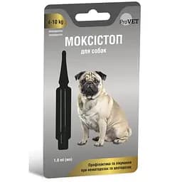 Краплі на холку для собак ProVET Моксістоп для лікування і профілактики гельмінтозів від 4 до 10 кг 1 піпетка по 1 мл (PR241918)