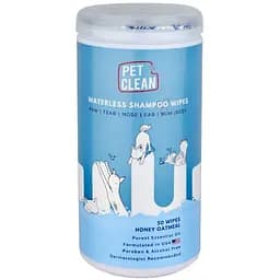 Серветки вологі Pet Clean Waterless Shampoo Wipes для домашніх тварин з медово-вівсяним ароматом 50 шт.