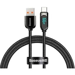 Кабель Baseus Display Fast Charging Data Cable USB to Type-C 66W 1 м Чорний
