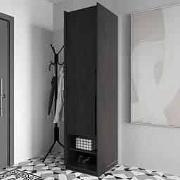 Пенал для будинку Flamecame з полицями у передпокій FR-02 Венге темний