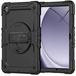 Протиударний захисний чохол для планшета Samsung Galaxy Tab A9+ (SM-X210/X216), Panzer, чорний, силікон + полікарбонат, накладка з підставкою і ремінцем на плече, з посиленими кутами, 360°, ArmorStandart (ARM82517)