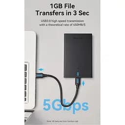 Кишеня зовнішня Vention 2.5" HDD/SSD USB 3.0 Micro-B Black (KPAB0) - мініатюра 3