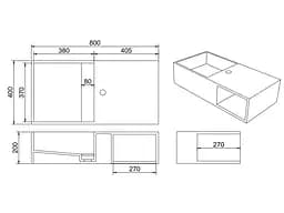 Раковина AsigNatura Monolith 80x40 25721804, Білий матовий - мініатюра 2