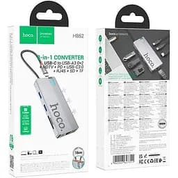 USB-хаб Hoco HB52 Wow 8-in-1 Deep Space Gray [140640] - мініатюра 6