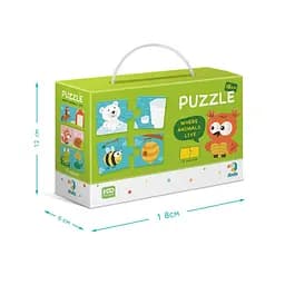 Навчальна гра-пазл "Звірята та їхні будиночки" DoDo Toys 300117, 24 елементи-12 пар - мініатюра 5