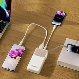 Повербанк Yoobao на 20000 мАг з кабелем та швидкою зарядкою 22,5W Q22 PD+QC Білий - мініатюра 6