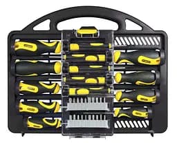 Отвертки 1/4", битодержатель, 20 бит, SL, PH, PZ, Torx, кейс набор 34шт Stanley hoz0014108