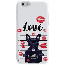 Чехол-накладка Toto Pure TPU 2 mm Print Case Apple iPhone 6/6s #39 Dog Kiss White