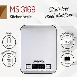 Кухонні ваги Mesko MS 3169 black max 5 кг - мініатюра 2