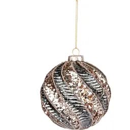 Новогодняя игрушка Novogod'ko Шар 10 cм матовая с отнаментом темно-зеленая (973863)