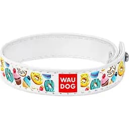 Браслет Waudog Design Пончики, кожа, M, 21-23х1,5 см, белый