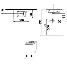 Раковина Idevit Merkur 26x50 0201-3505 правий, Білий - мініатюра 2