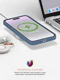 Силиконовый чехол с MagSafe для Apple iPhone 15 Plus, ICON2 MagCase, голубой, противоударный, панель с мягкой подкладкой, защита всего корпуса, поддержка беспроводной зарядки, совместим с защитными стеклами и пленками, ArmorStandart (ARM72742) - мініатюра 9