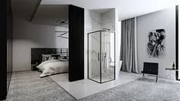 Душова кабіна Rea Abra 90x90 black mat REA-K5502, Чорний матовий, Універсальна, прозорий - мініатюра 4