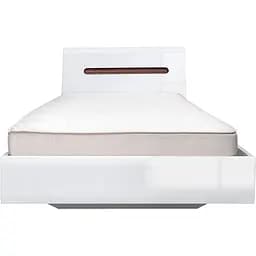 Ліжко односпальне ВМК (БРВ) Ацтека LOZ/90 без основи під матрац 90х200 см Білий/Білий глянець (BRW-1533)